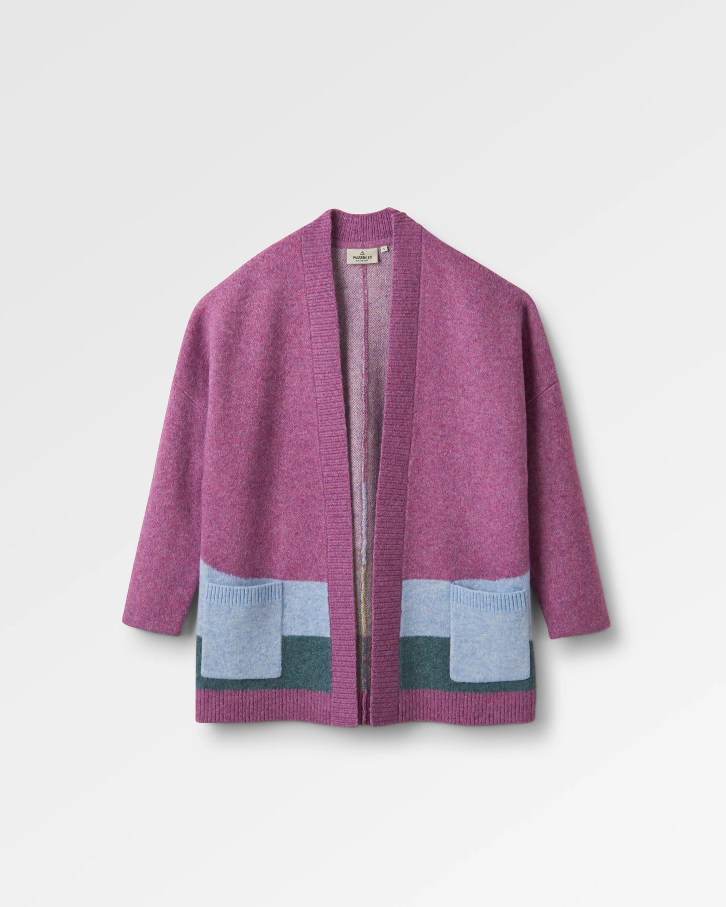 Vista Recycled Knitted Cardigan - Rhubarb - Flatlay