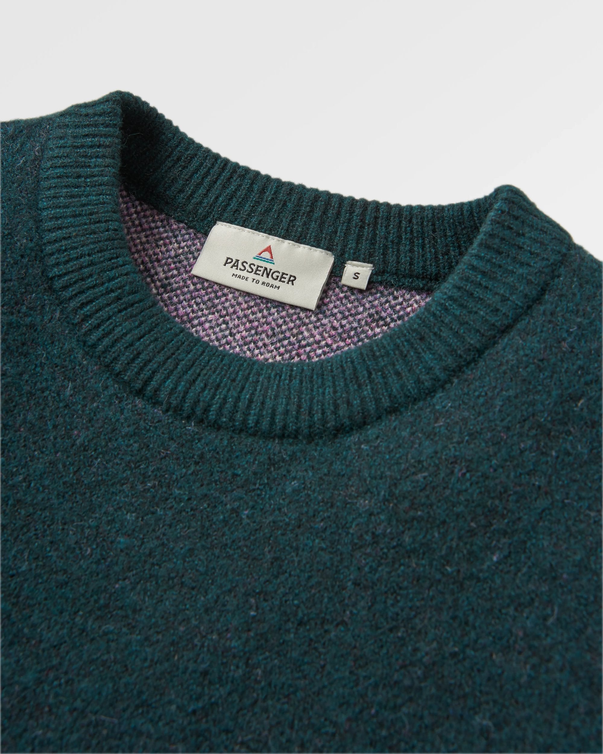 Vista Recycled Knitted Jumper - Rain Forest - Flatlay