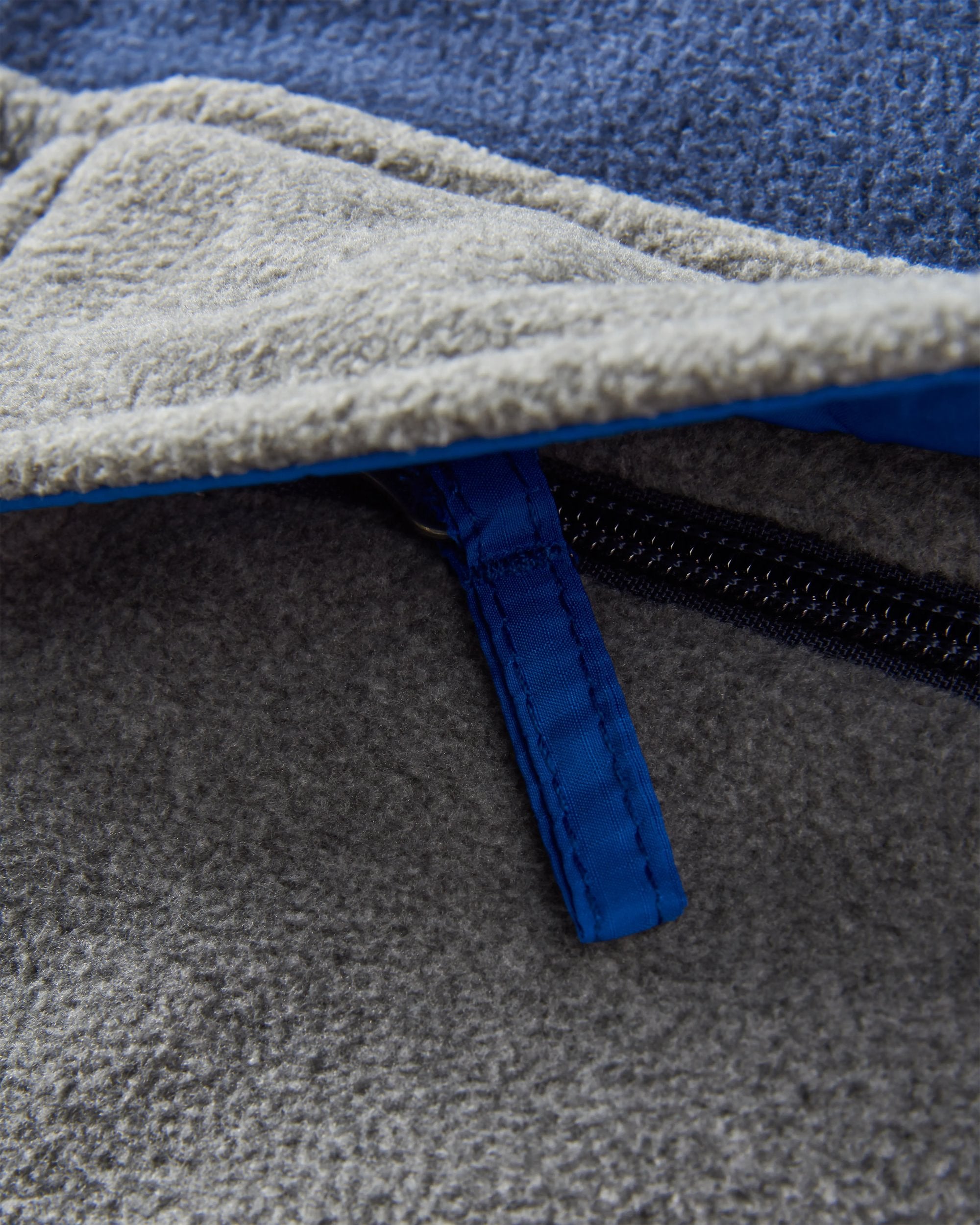 Woodland Hooded 1/2 Zip Recycled Polar Fleece - Rich Navy/Grey Marl - Flatlay