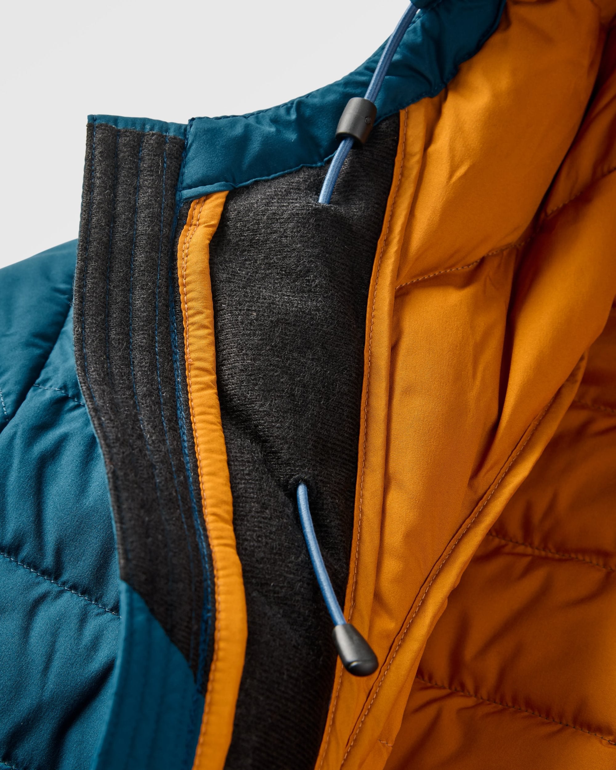 Ashland Down Recycled Jacket - Retro Orange/Tidal Blue - Flatlay