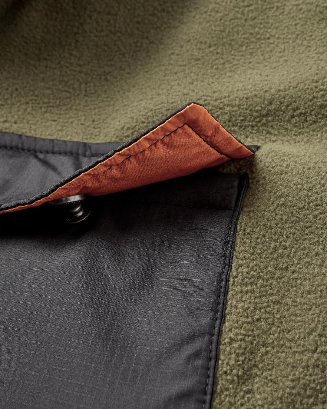 Firelight Sherpa Lined Overshirt - Khaki - Flatlay