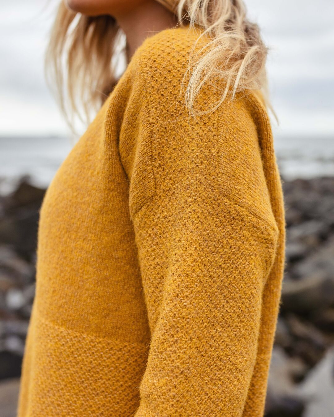 Cove Recycled Knit Jumper - Amber Gold