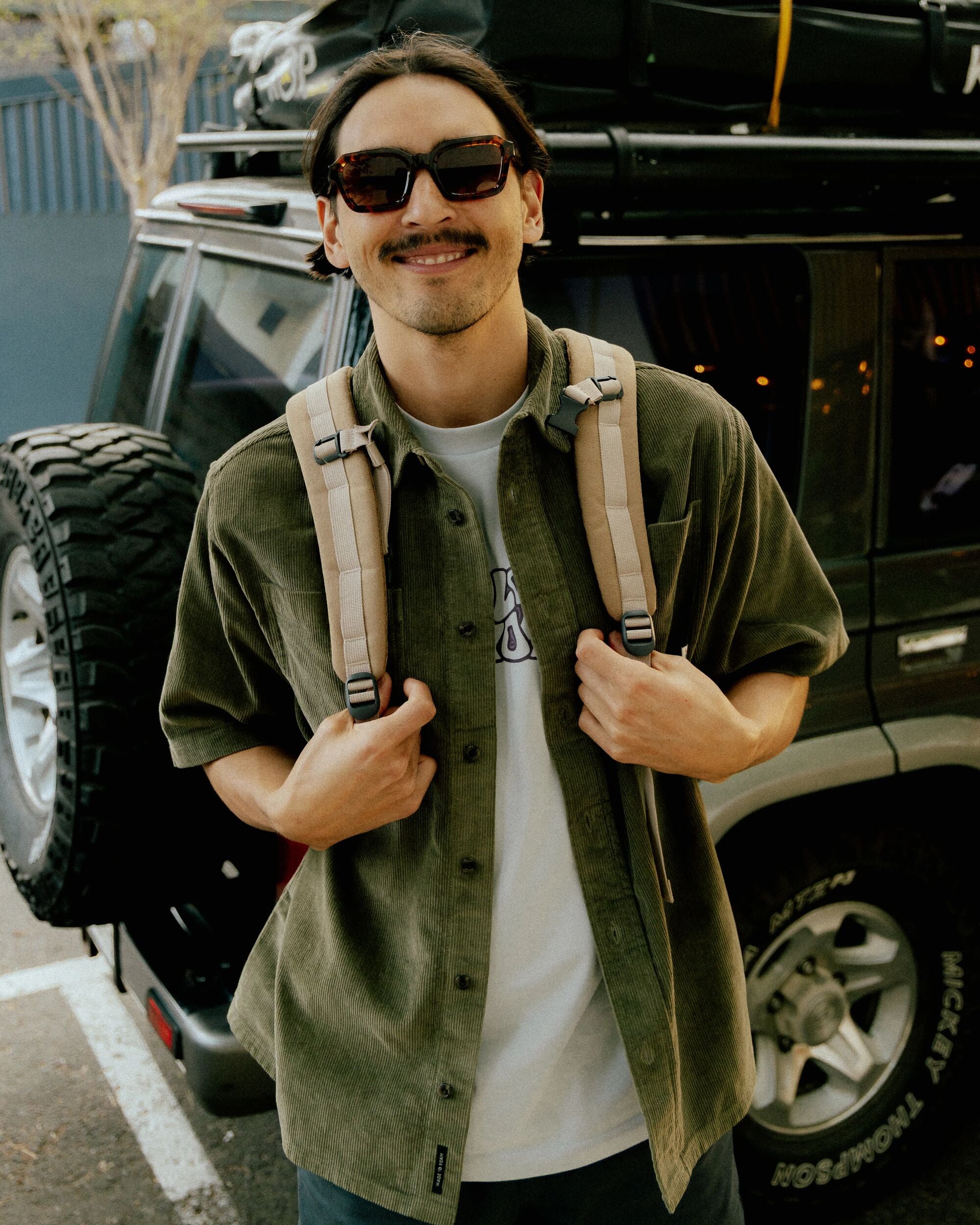 Backcountry Short Sleeve Cord Shirt - Dusty Olive - Lifestyle