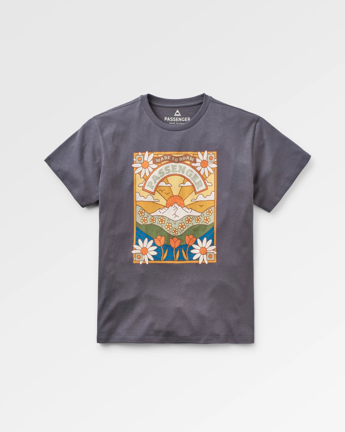Seasonal Recycled Cotton Oversized T-Shirt - Charcoal - Flatlay