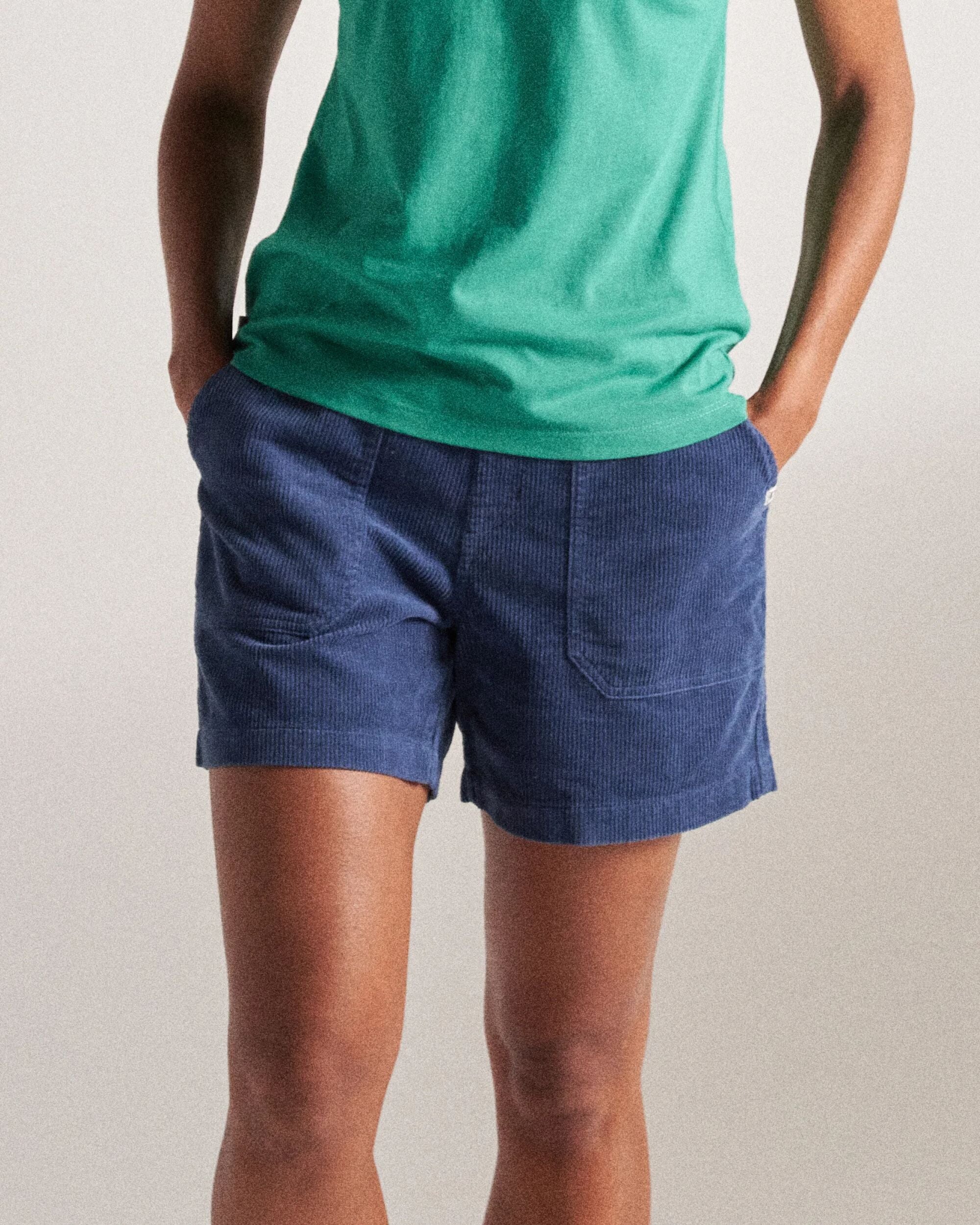 Avian Organic Cord Short - Dark Denim - Studio Model