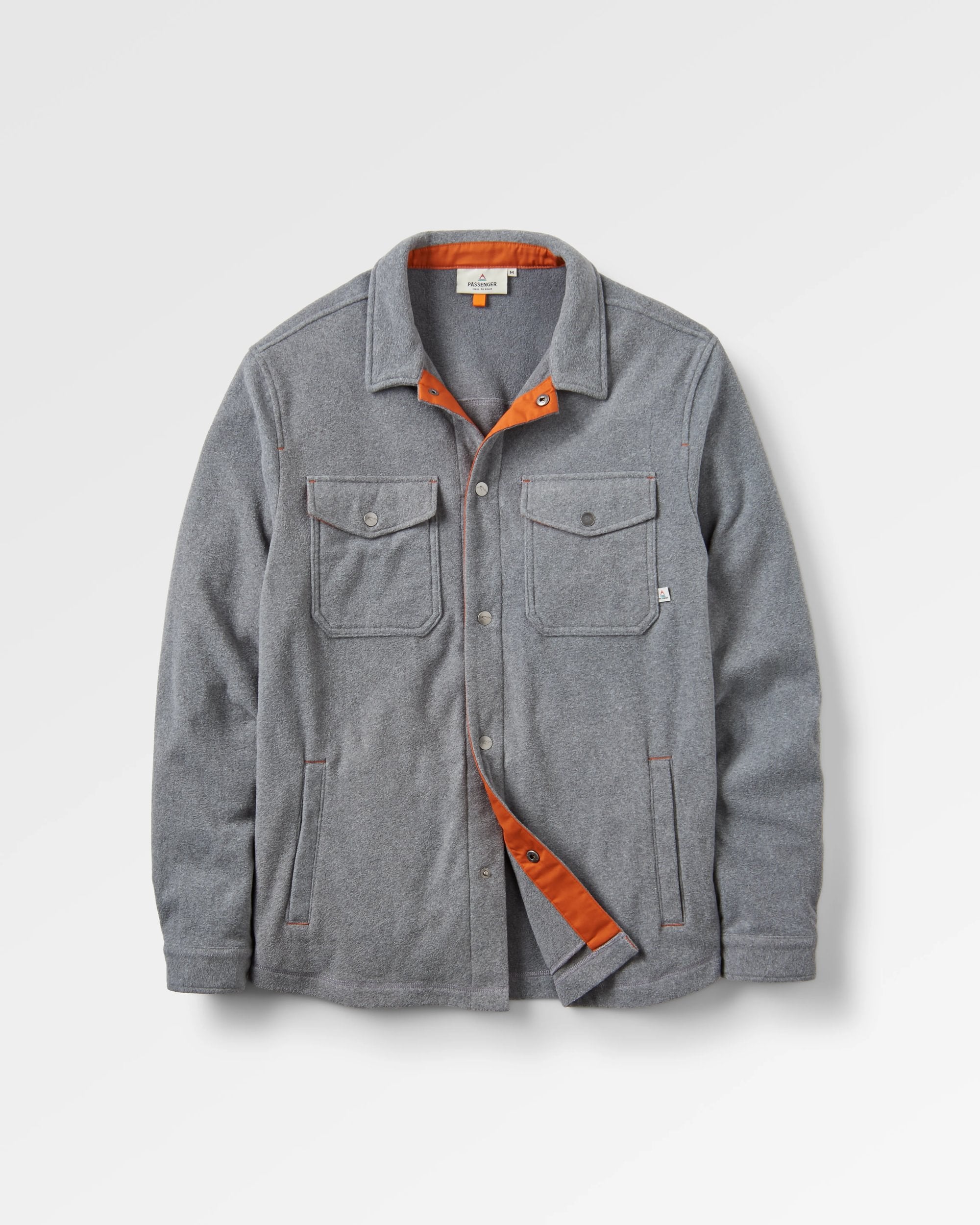 Maple Recycled Polar Fleece Shirt - Grey Marl 2 - Flatlay