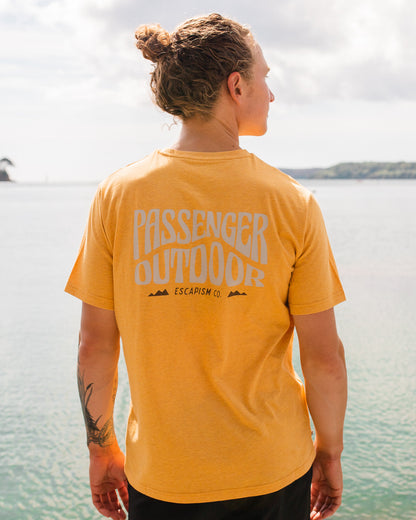 Yuca Organic Cotton T-Shirt - Dusty Ochre Marl - Lifestyle