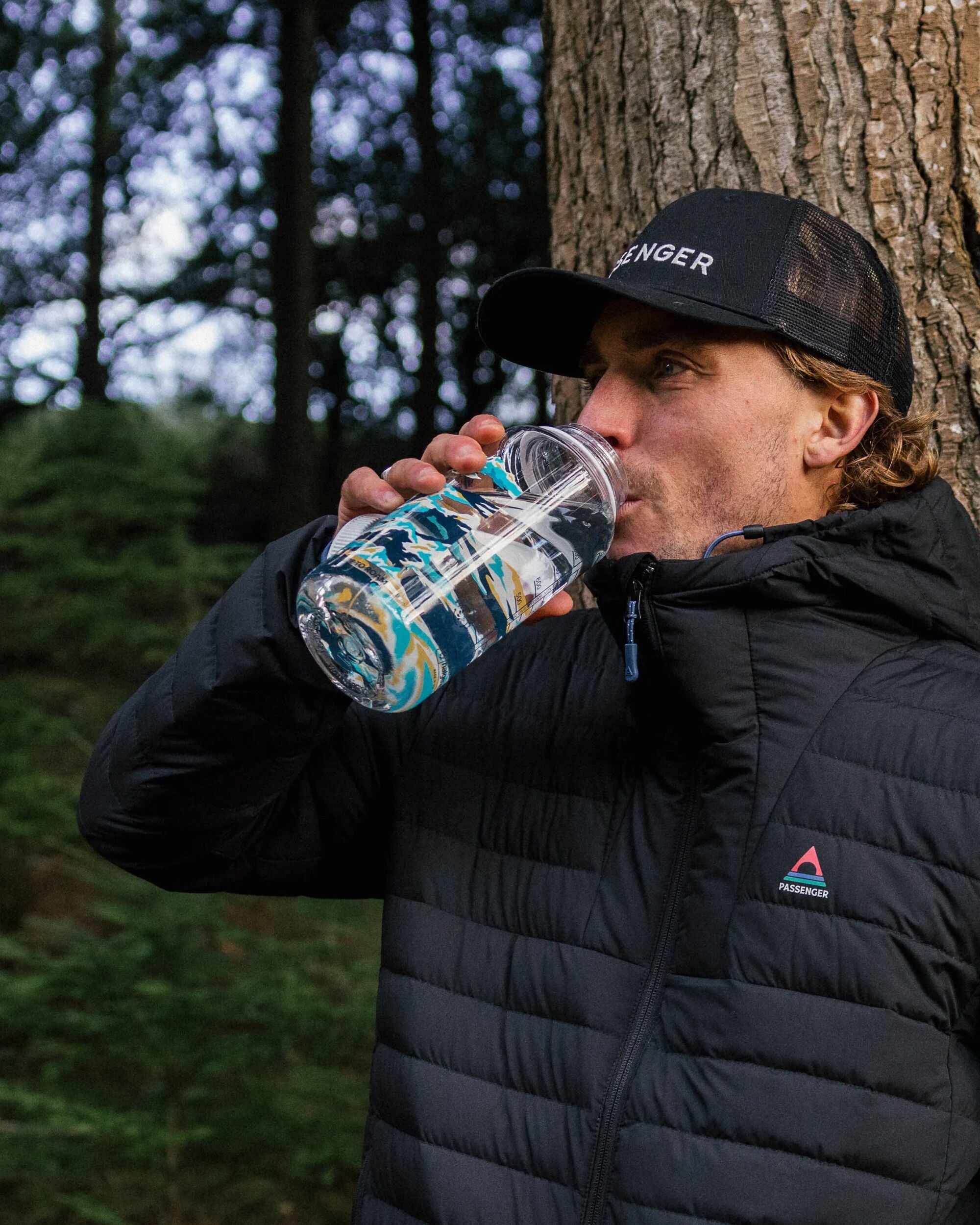 Nalgene 1L Wide Mouth Water Bottle - Winter Mountains - Lifestyle - Male