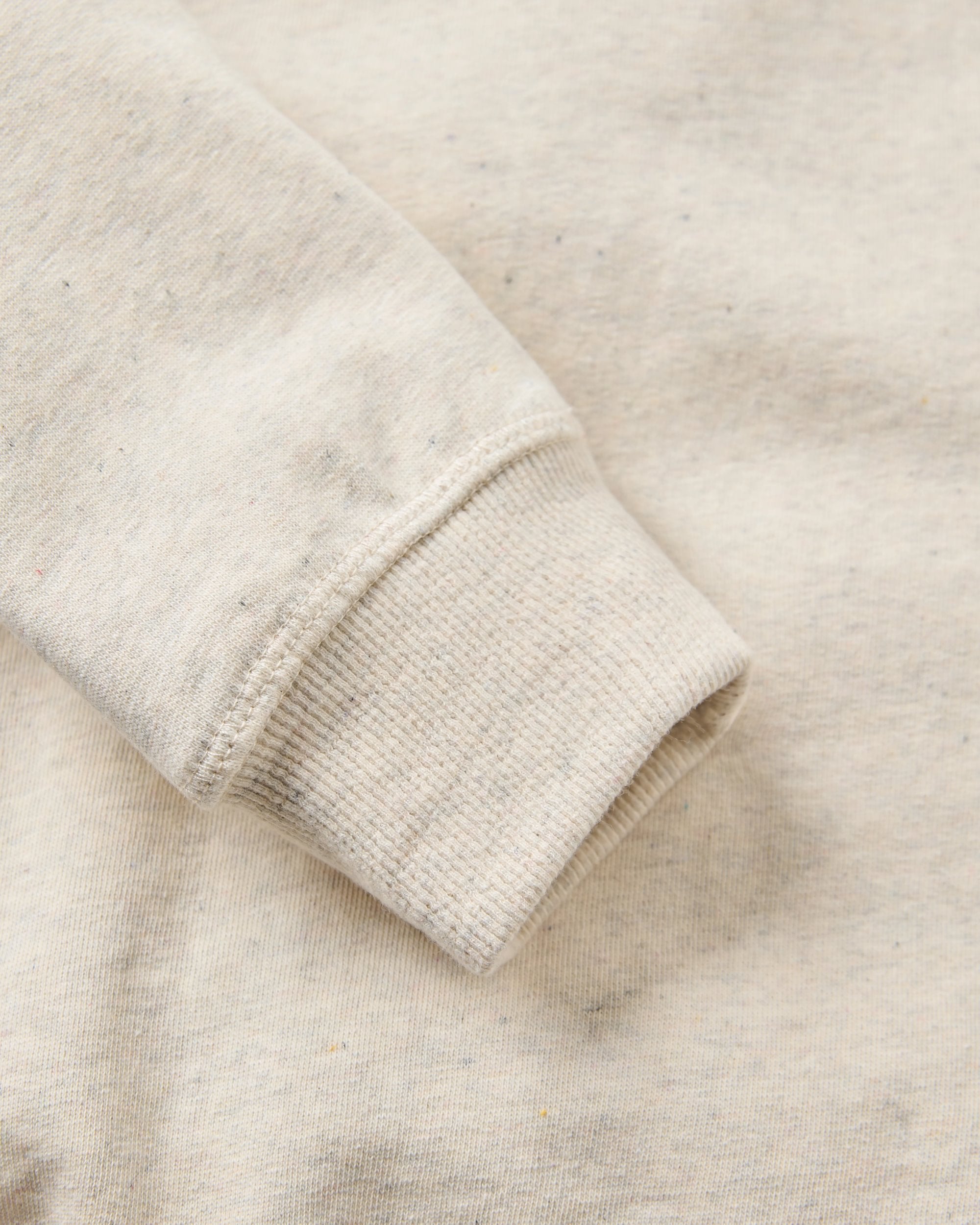 Patch Recycled Cotton Sweatshirt - Milky Marl - Flatlay
