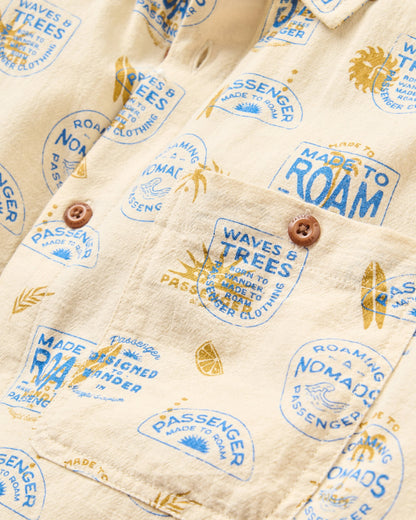 Chill Textured Short Sleeve Shirt - Badge Birch - Flatlay