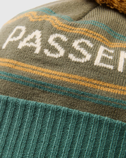 Passenger Logo Bobble Hat - Dusty Olive - Flatlay