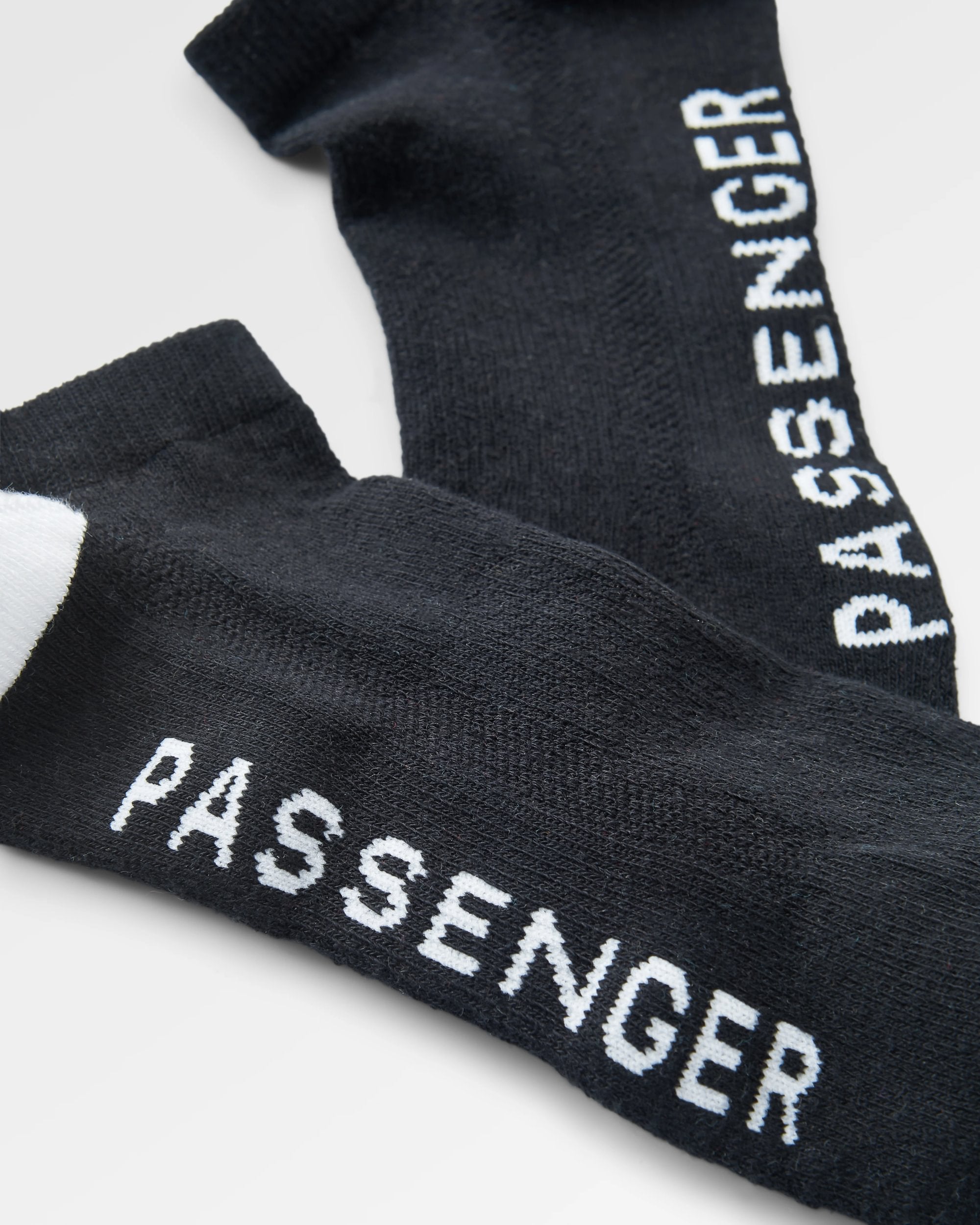 Organic Trainer Socks - Black - Flatlay