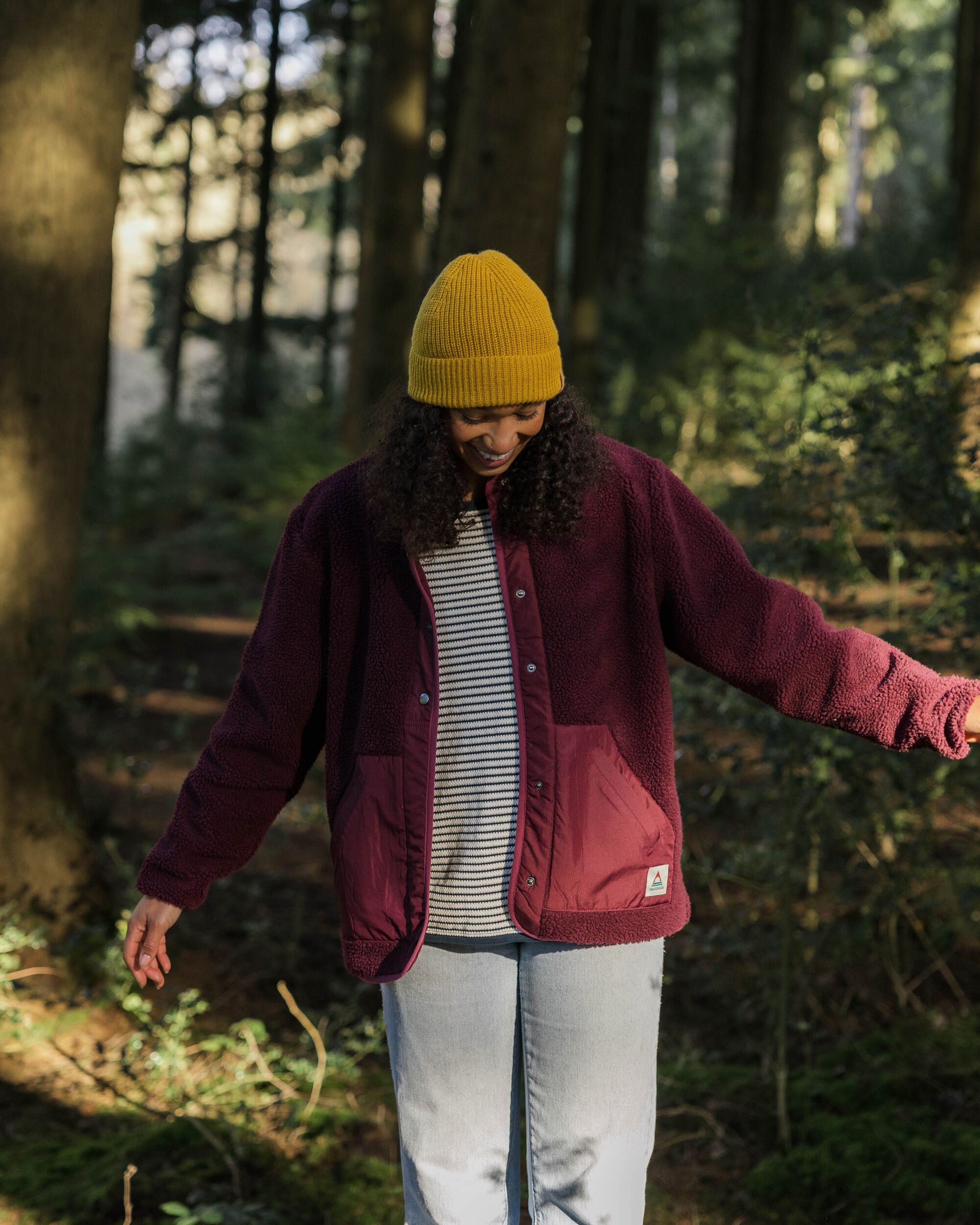 Clover Recycled Deep-Pile Sherpa Fleece - Wine - Lifestyle