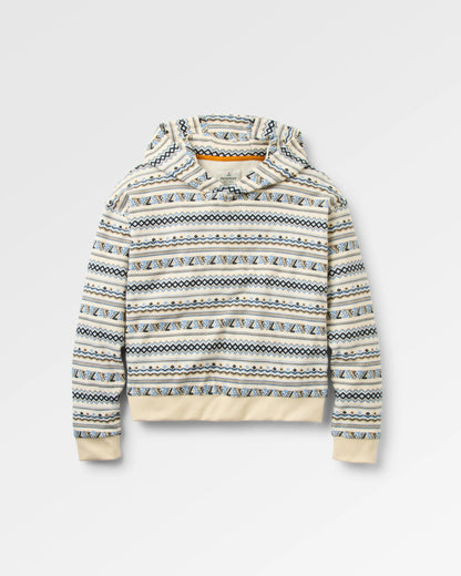 Groovy Towelling Hoodie - Geo Stripe Birch  - Flatlay