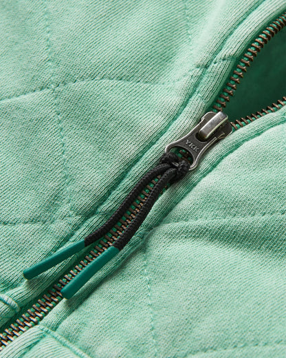 Clementine Quilted Zip-Through - Green Spruce - Flatlay