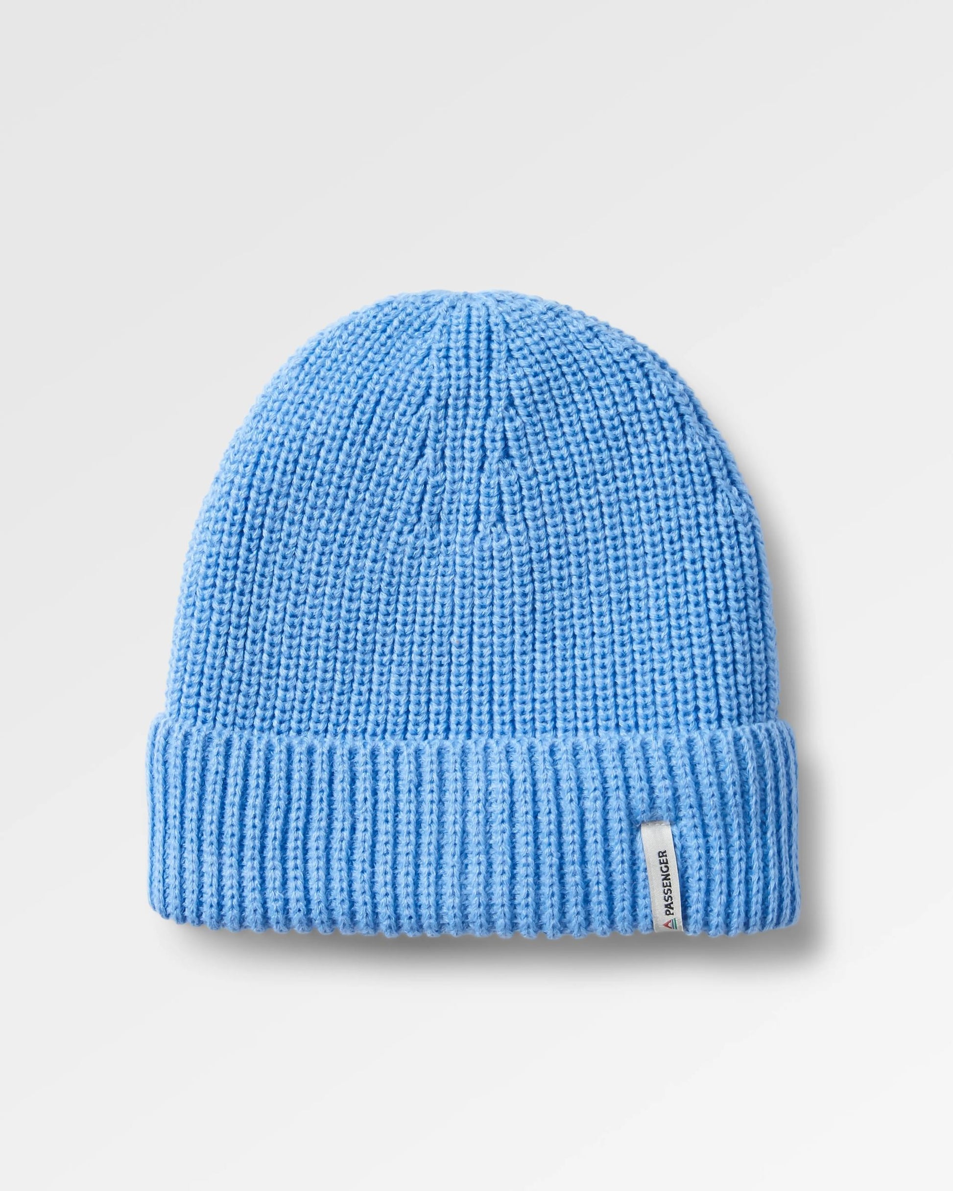 Compass Recycled Beanie - Cornflower - Flatlay