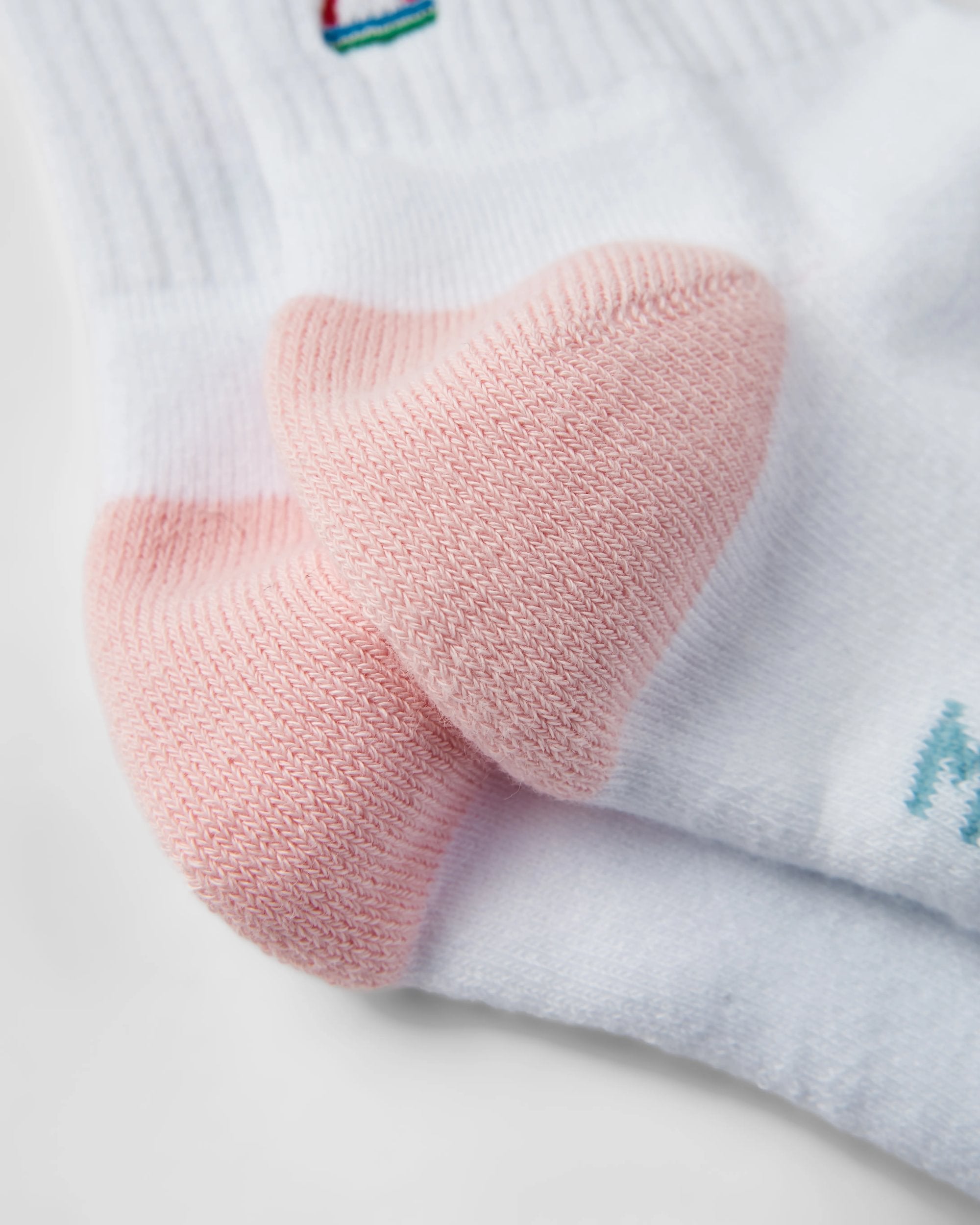Organic Midweight Crew Socks - White - Flatlay