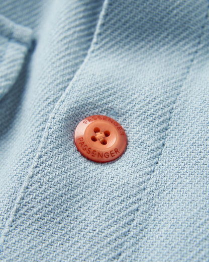 Island Heavy Twill Shirt - Faded Denim - Flatlay