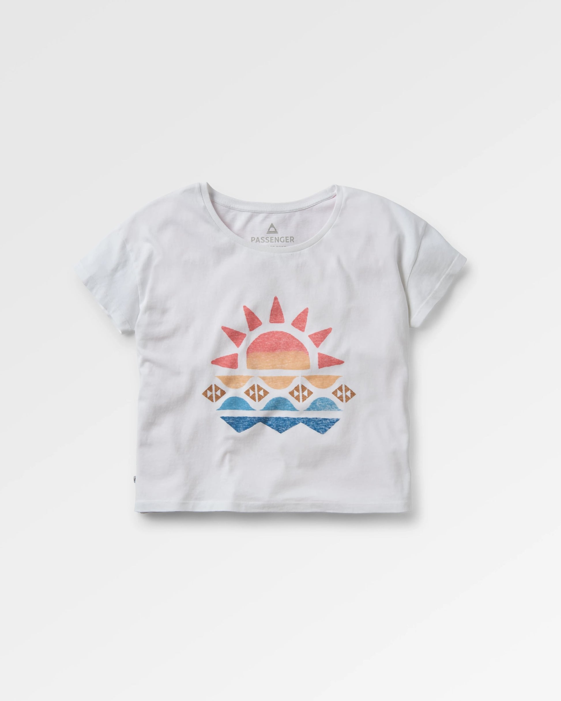 Sunray Recycled Cotton T-Shirt - White - Flatlay