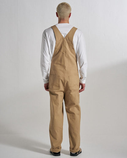 Vantage Cotton Canvas Dungaree - Biscuit - Studio Model
