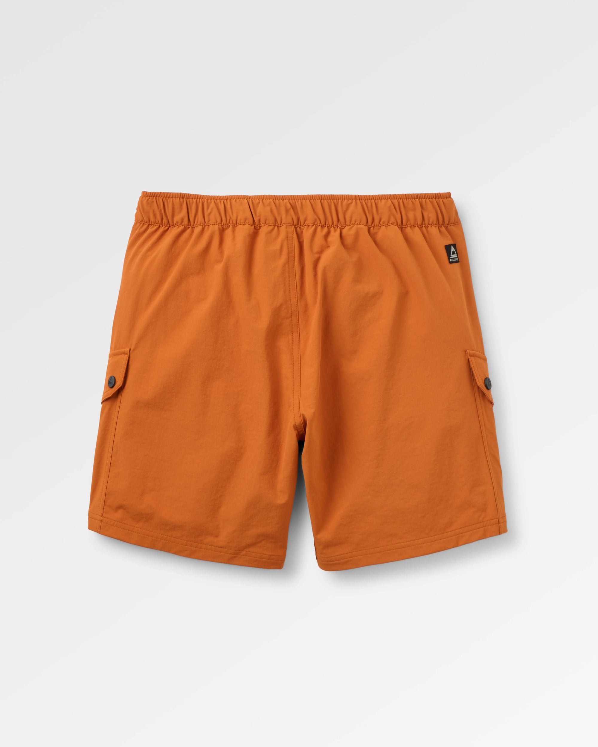 Sandstone Recycled Active Trail Short - Sunset Orange - Flatlay