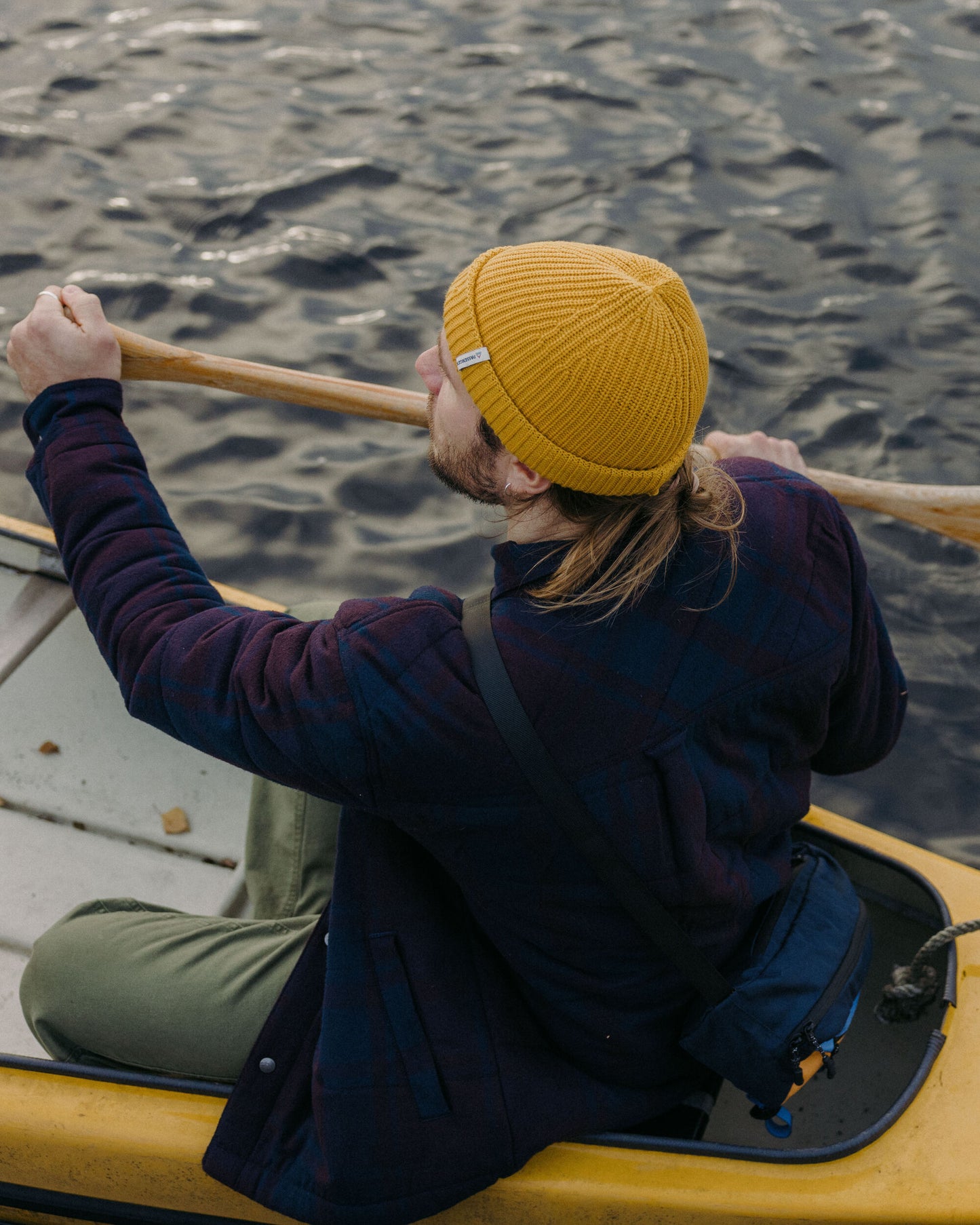 Taranaki Quilted Overshirt - Deep Plum/Deep Navy Check - Lifestyle