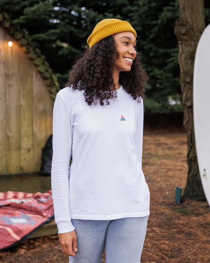 Classic Recycled Cotton LS T-Shirt - White - Lifestyle