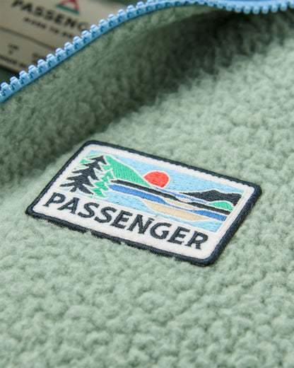 North Coast Full Zip Recycled Sherpa Fleece - Pistachio - Flatlay