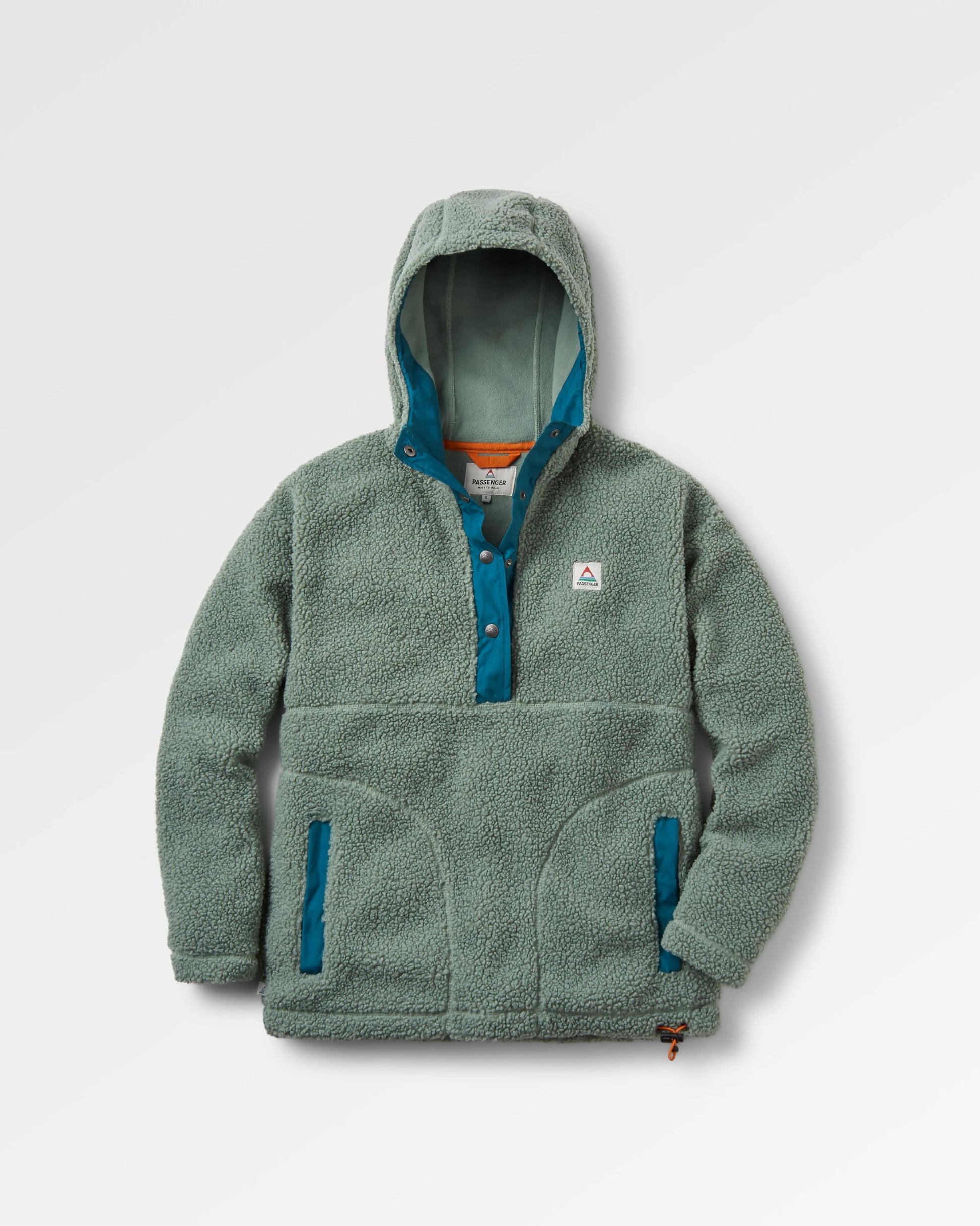 Calla Hooded Recycled Polar-Lined Fleece - Pistachio - Flatlay