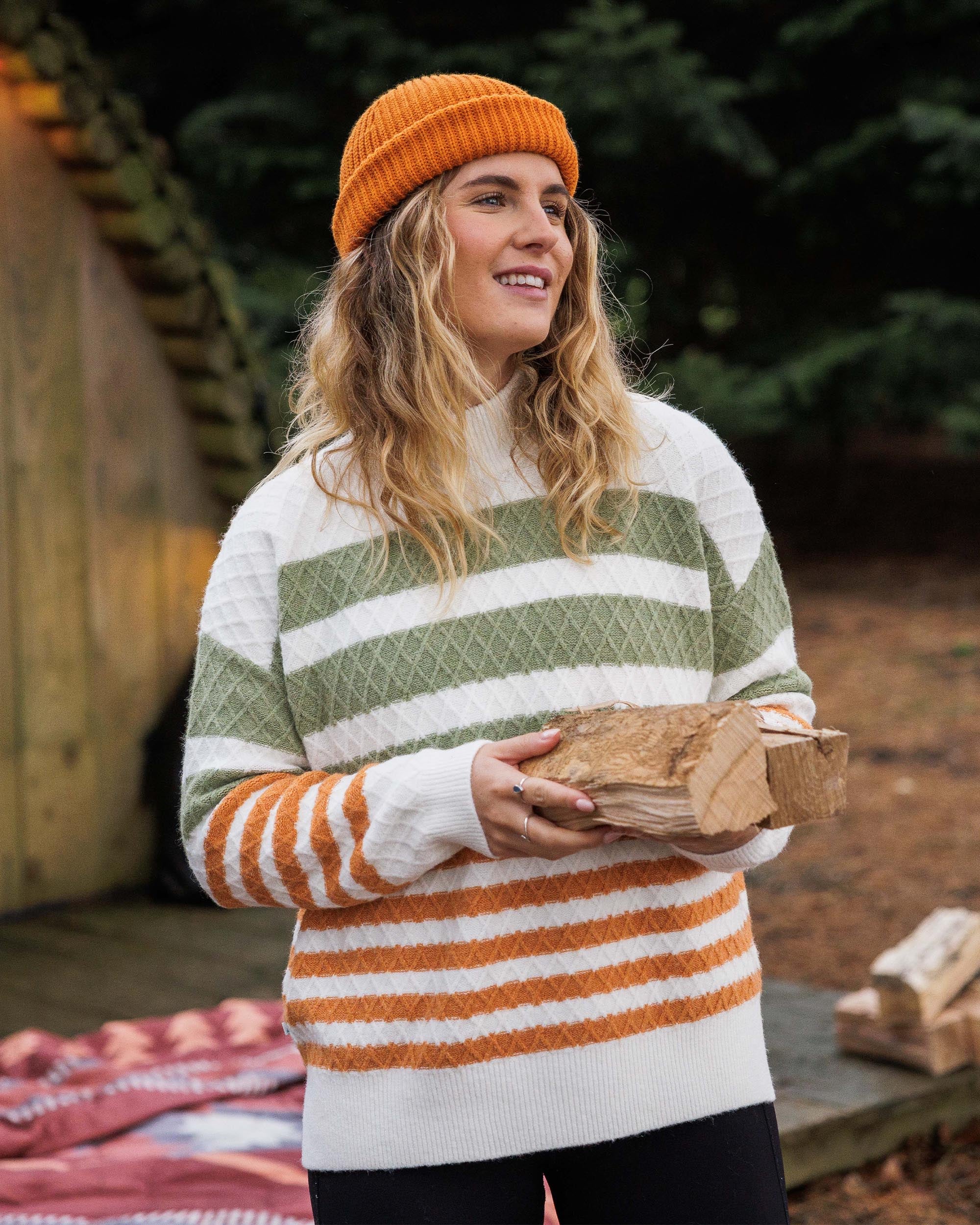 Ramble Recycled Knitted Jumper - Off White - Lifestyle