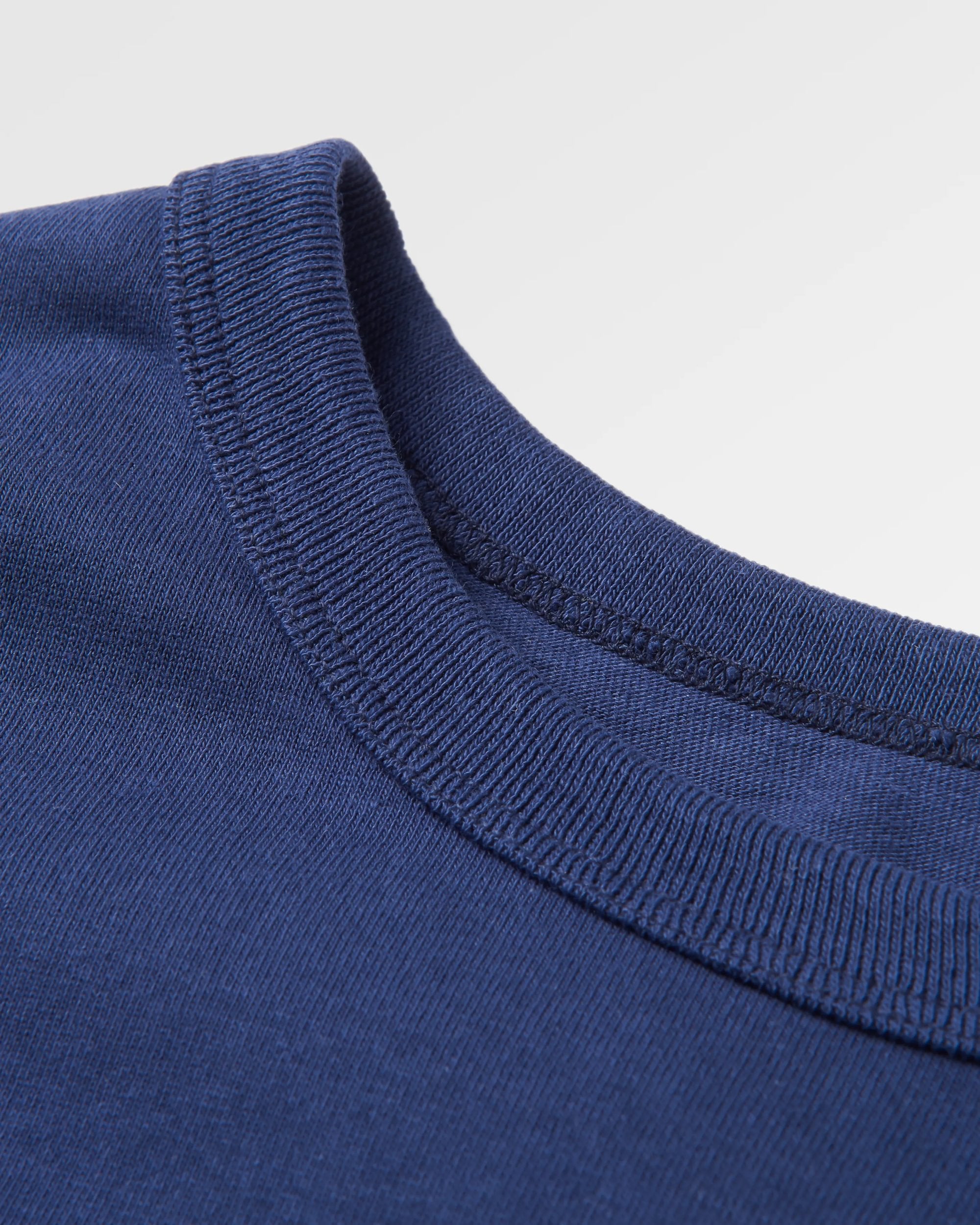 Classic Logo Recycled Cotton LS T-Shirt - Rich Navy - Flatlay