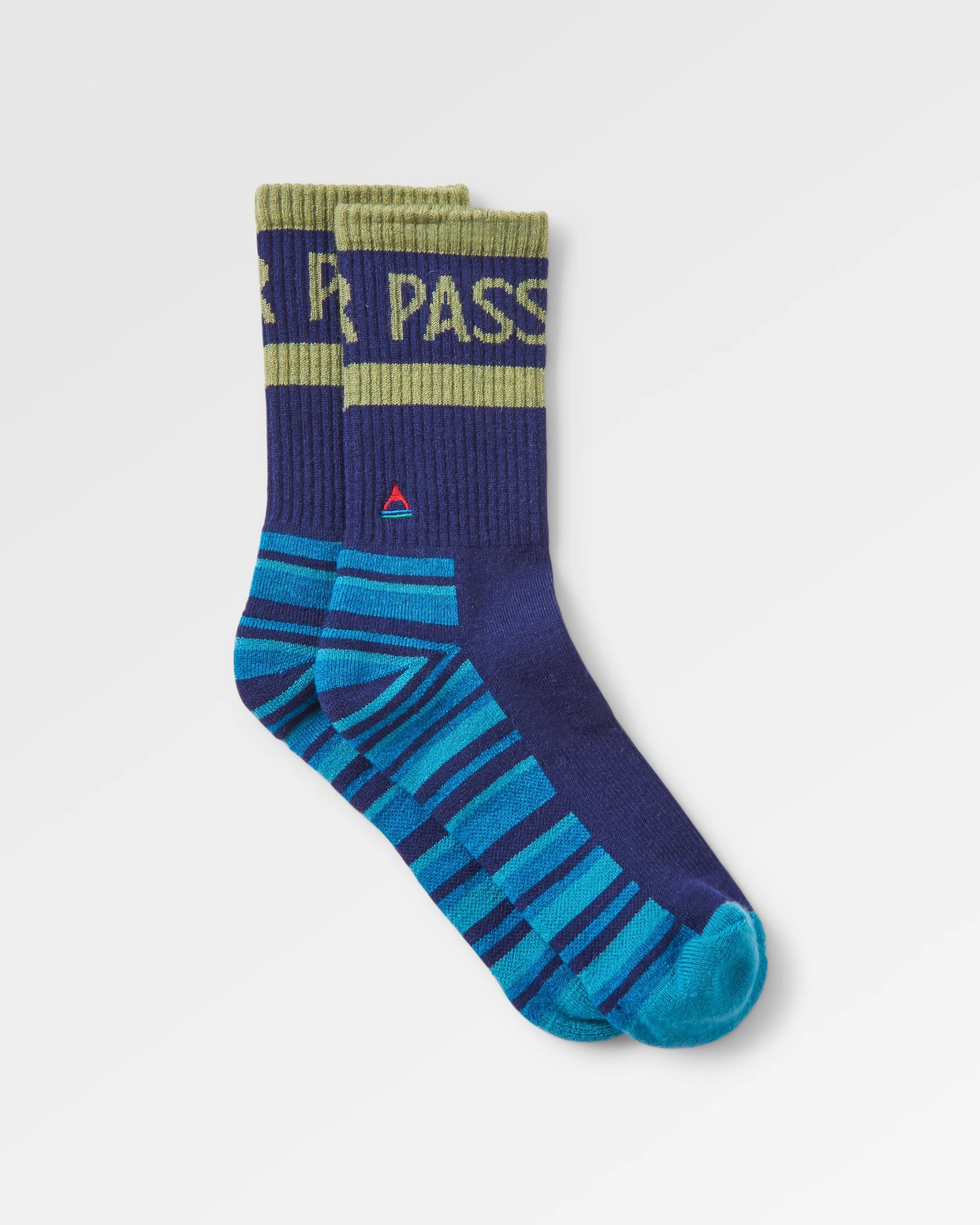 Sierra Active Socks - Tidal Blue - Flatlay