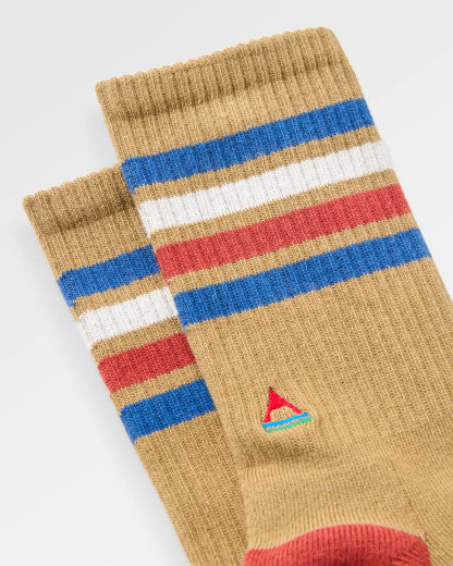 Classic Midweight Crew Socks - Biscuit - Flatlay