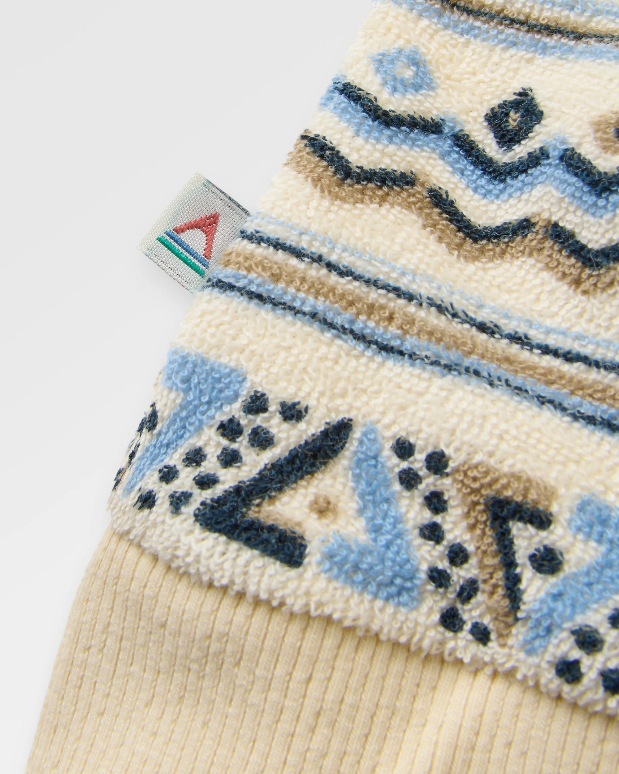 Groovy Towelling Hoodie - Geo Stripe Birch  - Flatlay