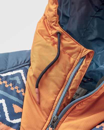 Ocean Recycled Insulated 1/2 Zip Jacket - Homespun Stripe Navy - Flatlay