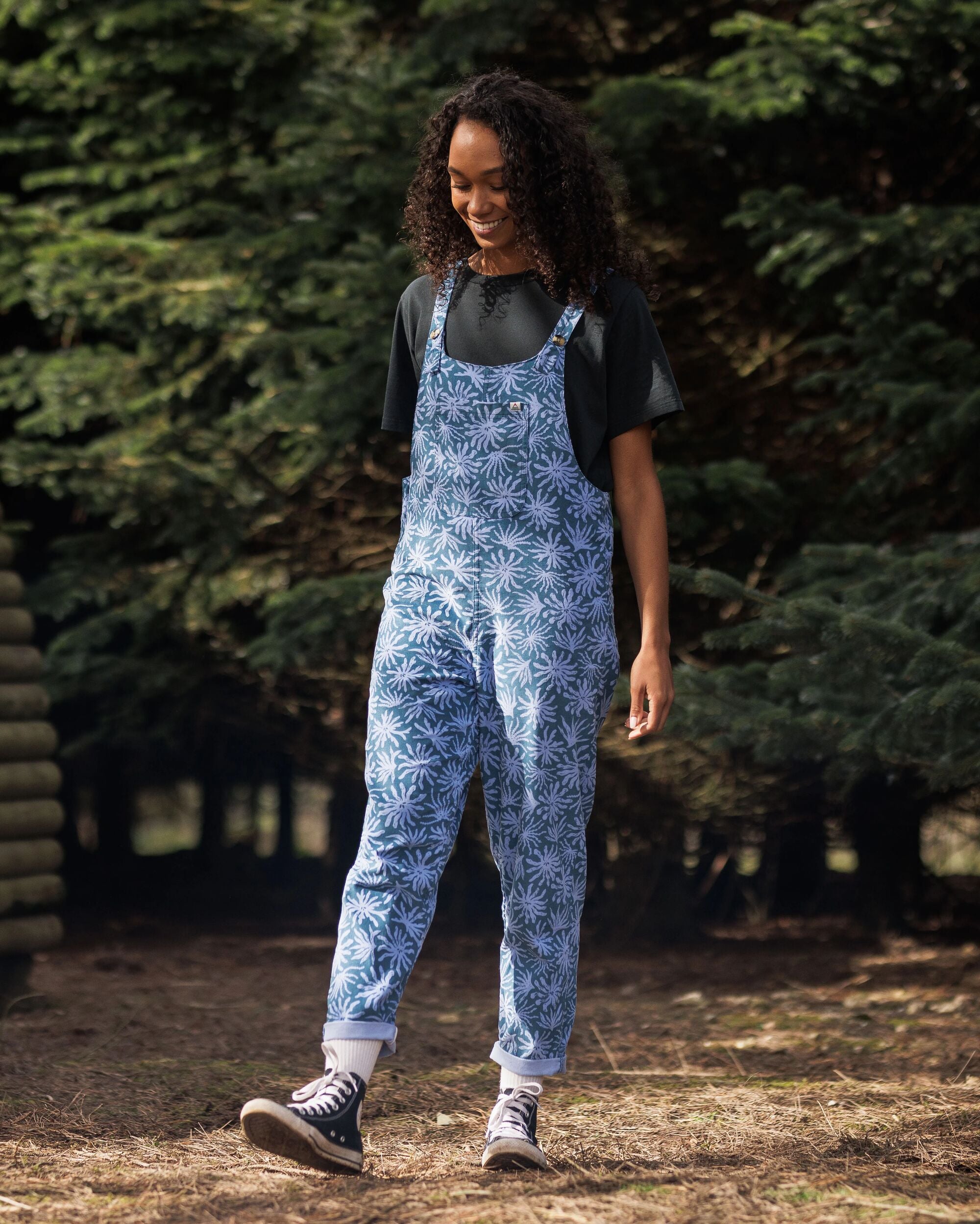 Meadows Organic Cotton Cord Dungarees - Seaweed Blue Steel - Lifestyle