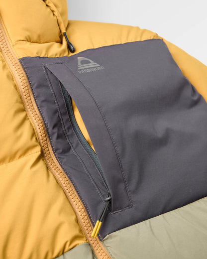 Cindra Down Jacket - Dusty Ochre/Dusty Olive - Flatlay