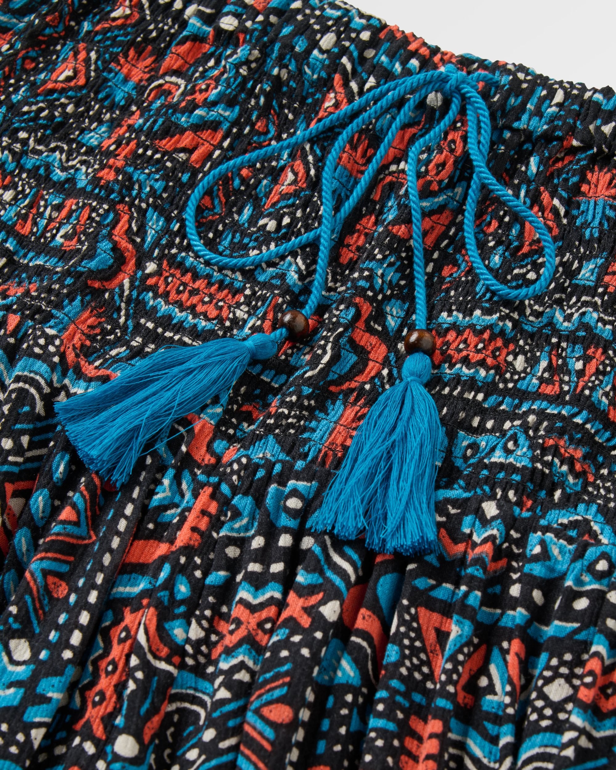 Daylily Loose Trouser - Elemental Geo Black - Flatlay