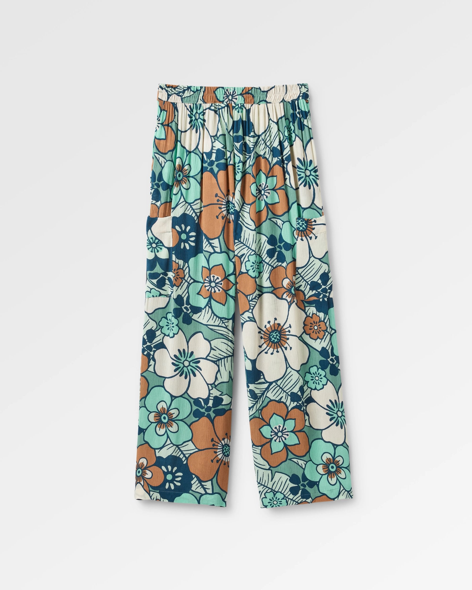 Someday Woven Trouser - Vintage Floral Aqua - Flatlay
