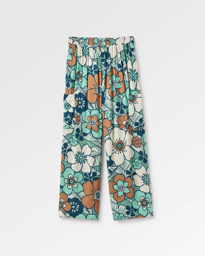 Someday Woven Trouser - Vintage Floral Aqua - Flatlay
