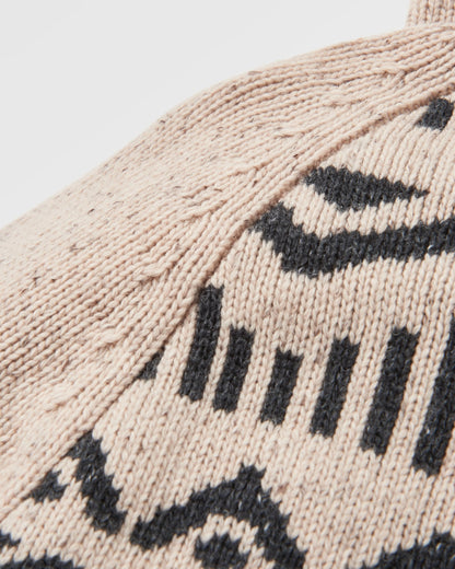 Snoozle Recycled Knitted Hooded Cardigan - Oatmeal - Flatlay