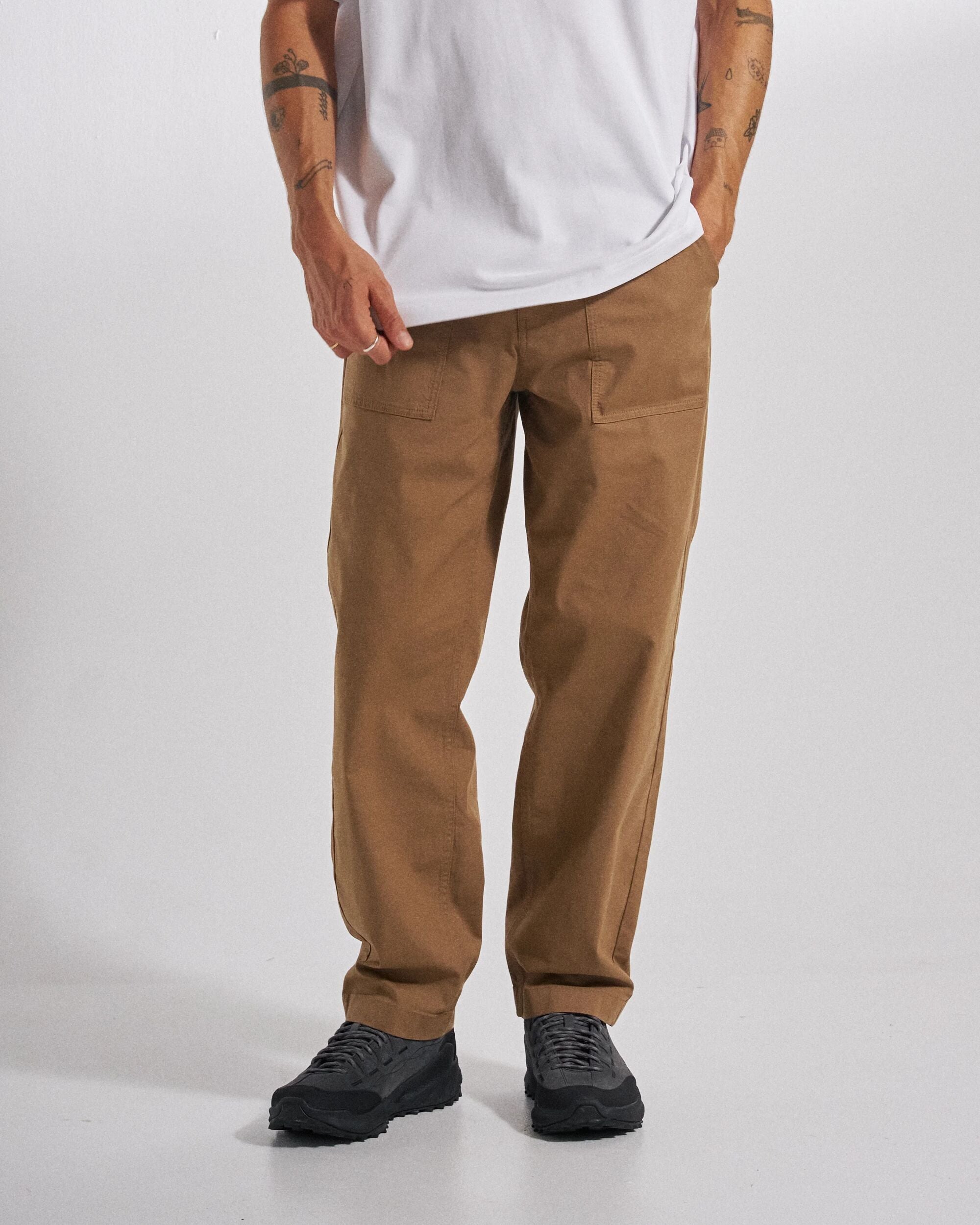 Kimmer Ripstop Cotton Trouser - Caramel Brown - Studio Model
