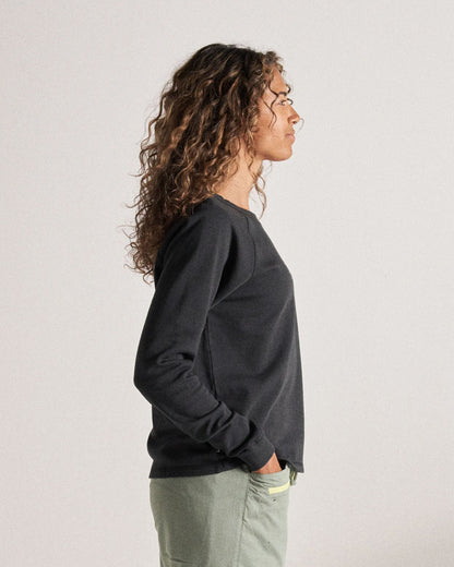 Remote Recycled Cotton Sweatshirt - Black - Studio Model