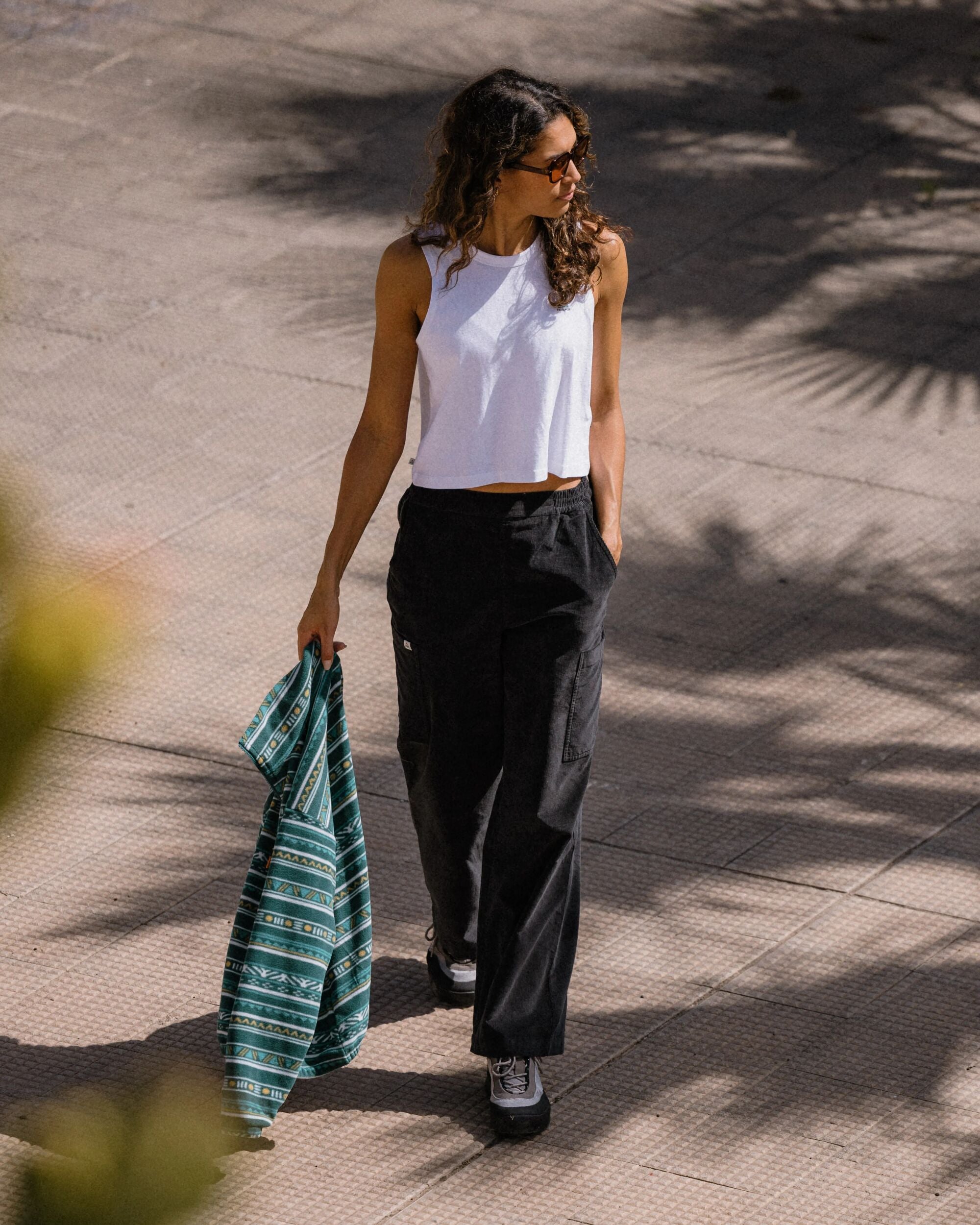 Someday Organic Cotton Corduroy Trouser - Black - Lifestyle