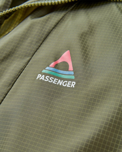 Gusto Recycled Windshell Anorak - Khaki/Dark Denim - Flatlay