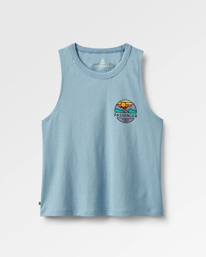 Laidback Recycled Cotton Vest - Faded Denim - Flatlay