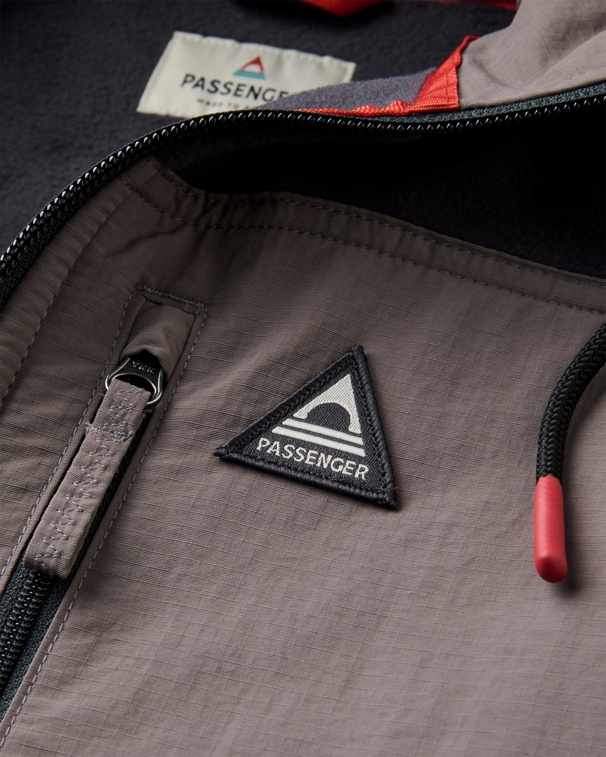 Woodland Full Zip Hooded Polar Fleece - Faded Black/Deep Ocean - Flatlay