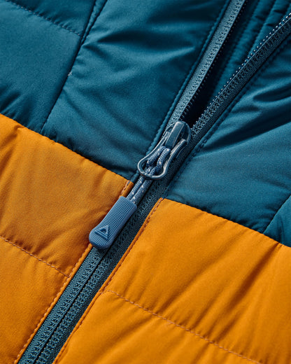 Ashland Down Recycled Jacket - Retro Orange/Tidal Blue - Flatlay