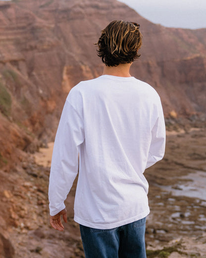 Heritage Organic Relaxed Fit LS T-Shirt - White - Lifestyle