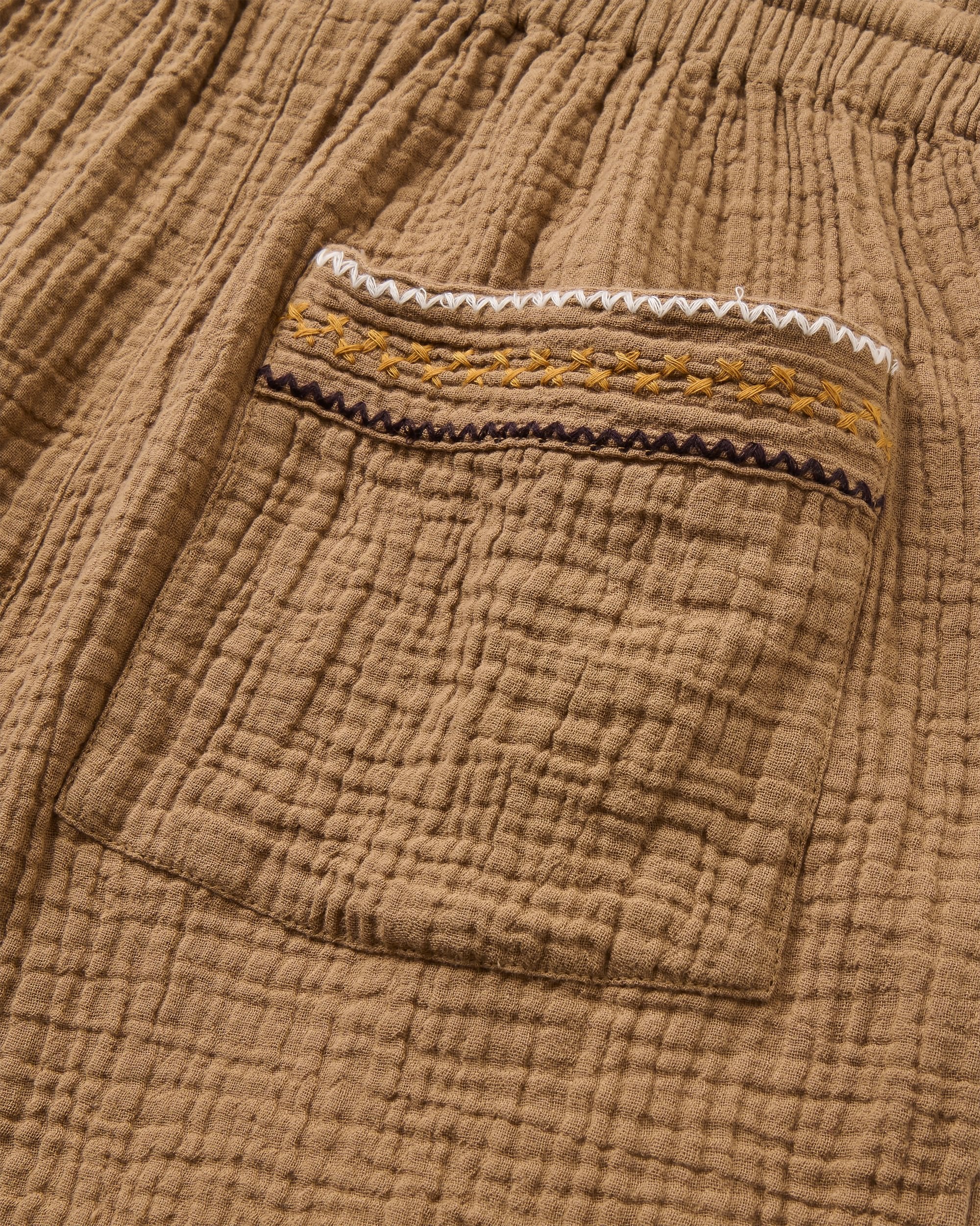 Waveney Cotton Short - Caramel Brown - Flatlay